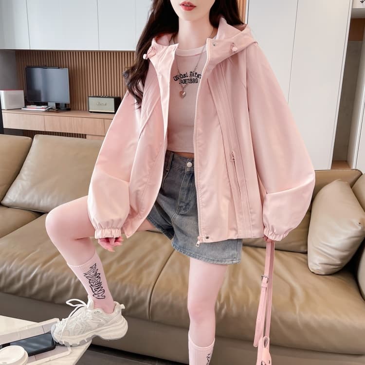실사 봄 가을 후드 디자인 센스 요금 외투 디자인 센스 루즈핏 다용도 작은 키 워크웨어 재킷 상세 이미지 12