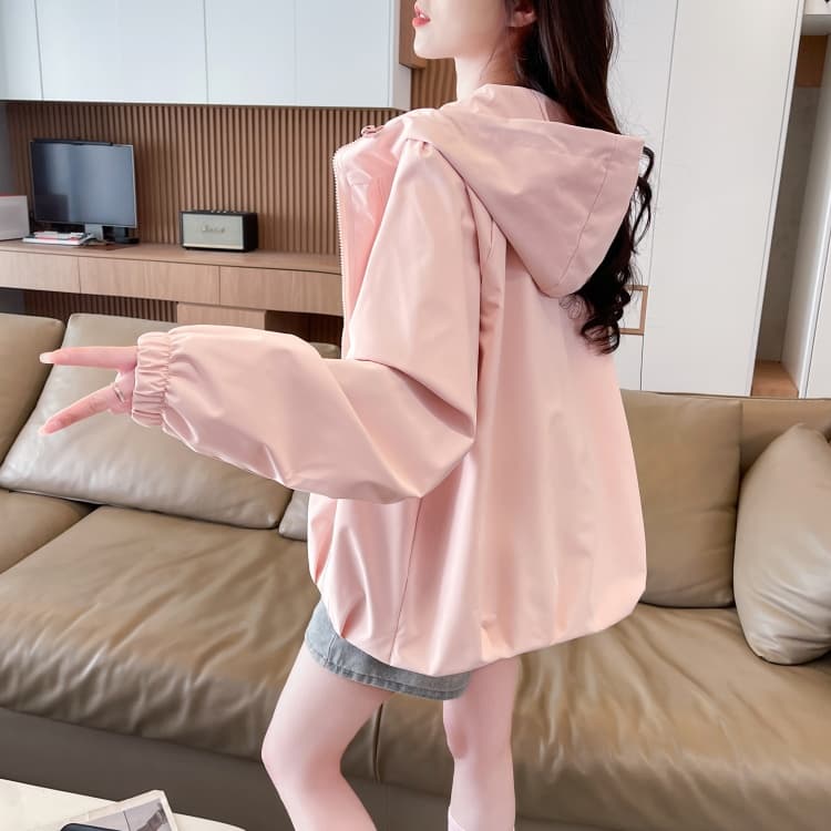 실사 봄 가을 후드 디자인 센스 요금 외투 디자인 센스 루즈핏 다용도 작은 키 워크웨어 재킷 상세 이미지 16