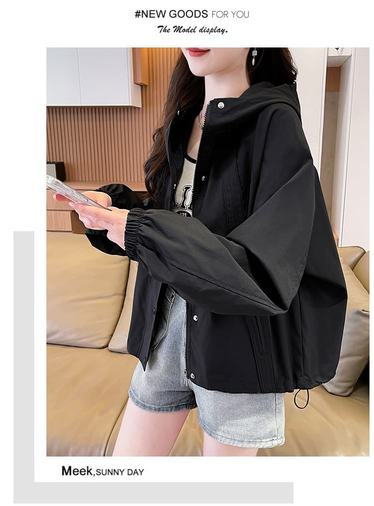 실사 봄 가을 후드 디자인 센스 요금 외투 디자인 센스 루즈핏 다용도 작은 키 워크웨어 재킷 상세 이미지 19
