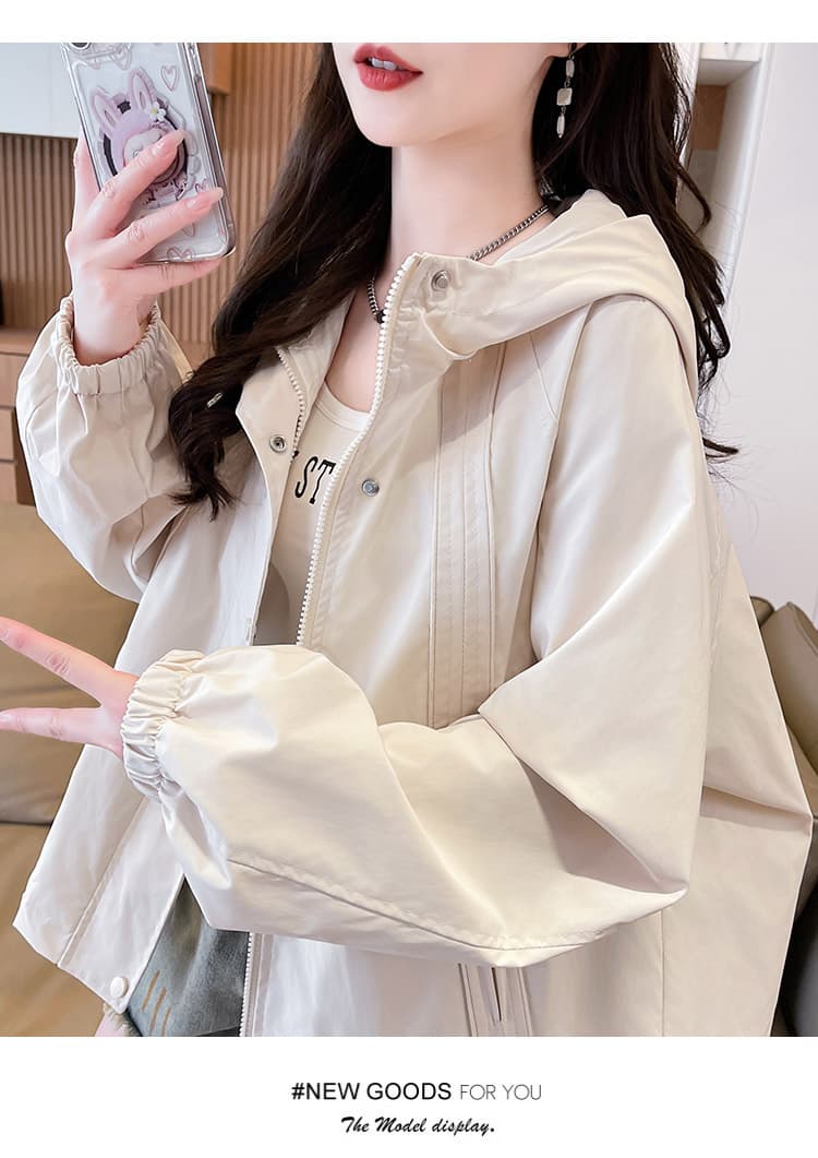 실사 봄 가을 후드 디자인 센스 요금 외투 디자인 센스 루즈핏 다용도 작은 키 워크웨어 재킷 상세 이미지 25