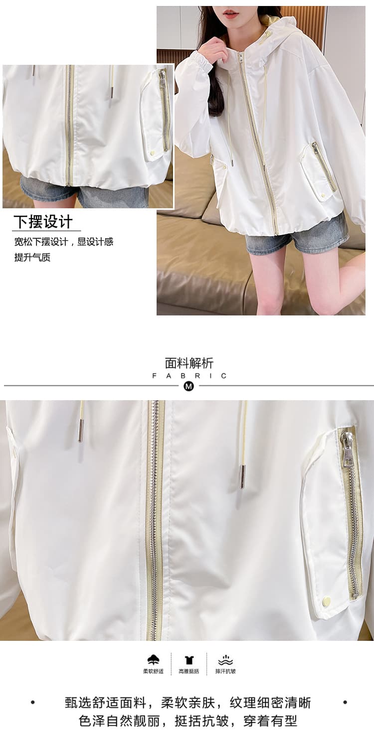 실사 자켓 워크웨어 후드 재킷 봄 새로운 외국 가스 고유 한 Chic 초기 고등학생 다용도 패션 재킷 상세 이미지 6