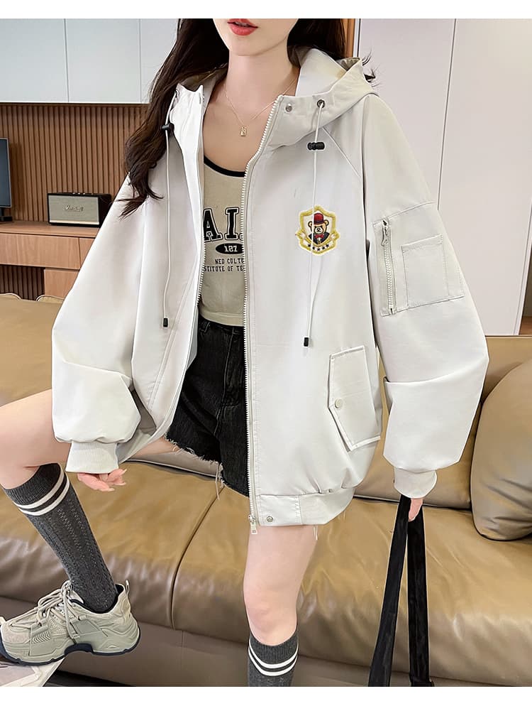 실사 2026 봄 새로운 작은 곰 아메리칸 학원 스타일 여자 고유 한 워크웨어 요금 외투 상세 이미지 28