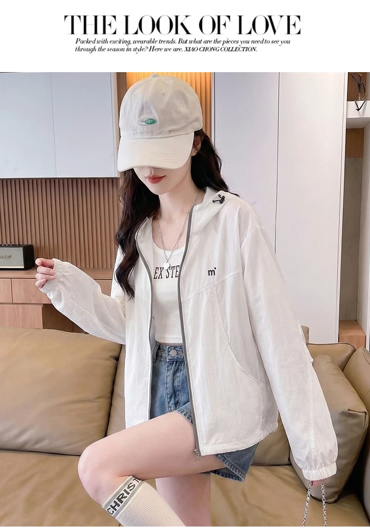 실사 여름 후드 자외선 차단 의류 여성 새로운 통기성 국방 자외선 루즈핏 슬림해 보이는 얇고 가벼운 자외선 차단 외투 상세 이미지 16