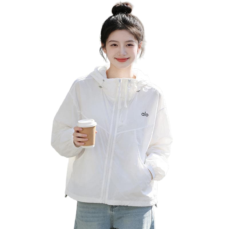 실사 자외선 차단 의류 여성 여름 한 부서 루즈핏 후드 얇은 스타일 통기성 국방 자외선 카디건 코트 자외선 차단 복 이미지 5