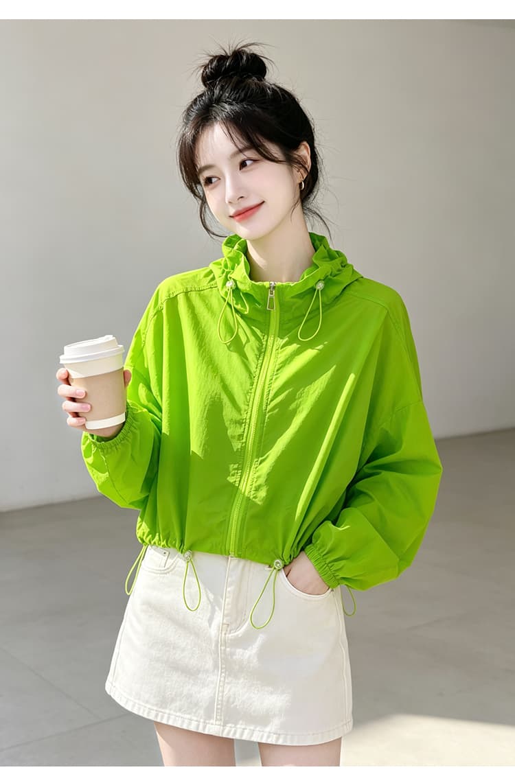 실사 펌프 로프 레이스업 자외선 차단 의류 여름 얇은 스타일 긴팔 맨위 루즈핏 슬림해 보이는 통기성 다용도 캐주얼 맨위 상세 이미지 26