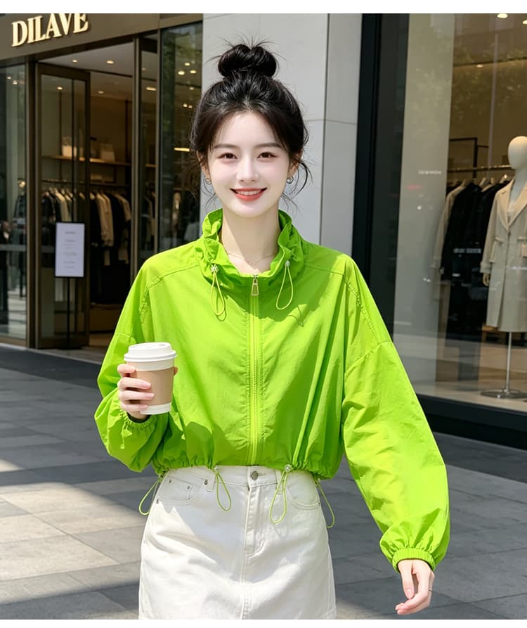 실사 펌프 로프 레이스업 자외선 차단 의류 여름 얇은 스타일 긴팔 맨위 루즈핏 슬림해 보이는 통기성 다용도 캐주얼 맨위 상세 이미지 28