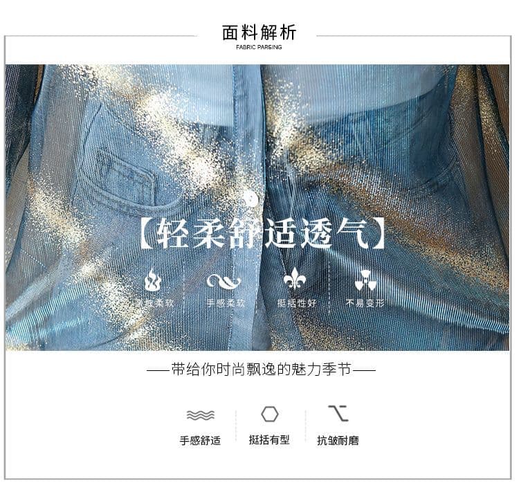 실사 프랑스식 소녀 바람 해군 칼라 나비 매듭 긴팔 디자인 센스 시스루 얇은 스타일 자외선 차단 루즈핏 셔츠 상세 이미지 8