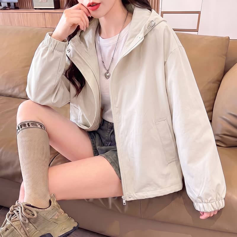 실사 신조류 캐주얼 후드 길다 펌프 로프 국방 댐퍼 襟 도루 가을 펌프 로프 스냅 단추 방풍 재킷 이미지 2