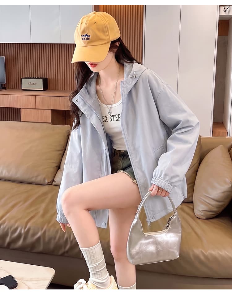 실사 신조류 캐주얼 후드 길다 펌프 로프 국방 댐퍼 襟 도루 가을 펌프 로프 스냅 단추 방풍 재킷 상세 이미지 15