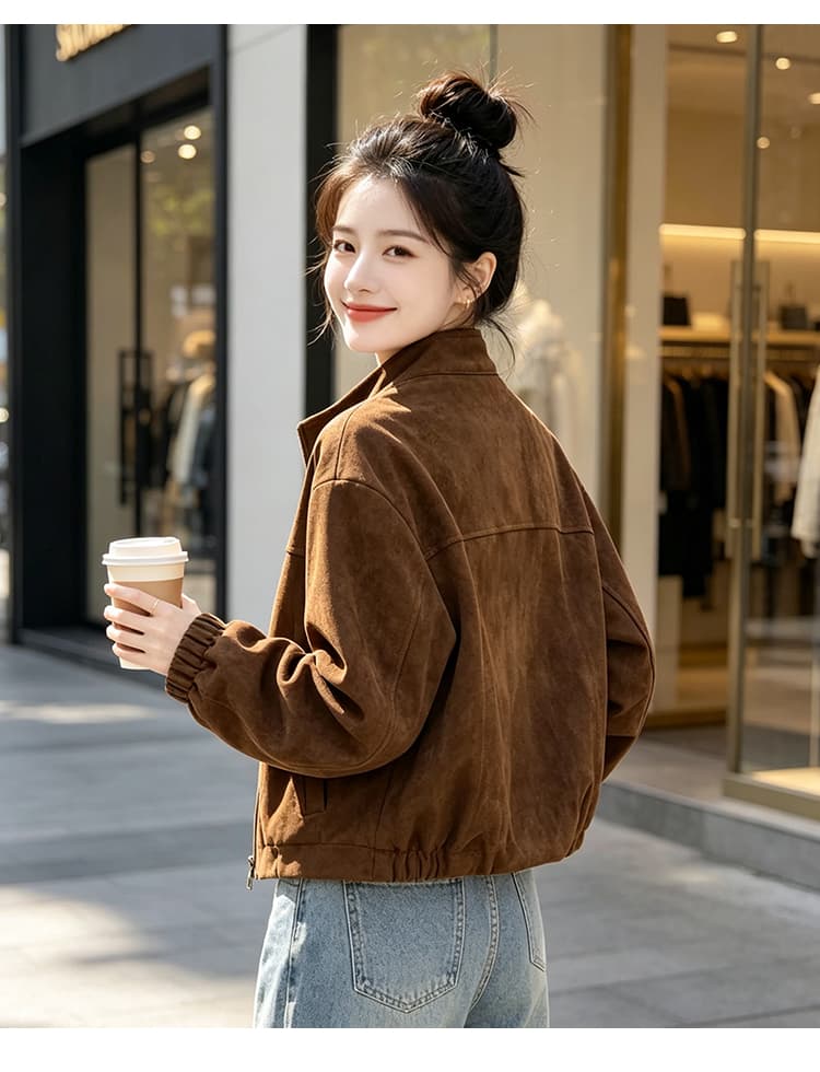 실사 레트로 캐주얼 후드 펌프 로프 언론 버클 襟 루즈핏 가을 어깨 긴팔 플립 커버 주머니 밴딩 커프스 재킷 상세 이미지 20