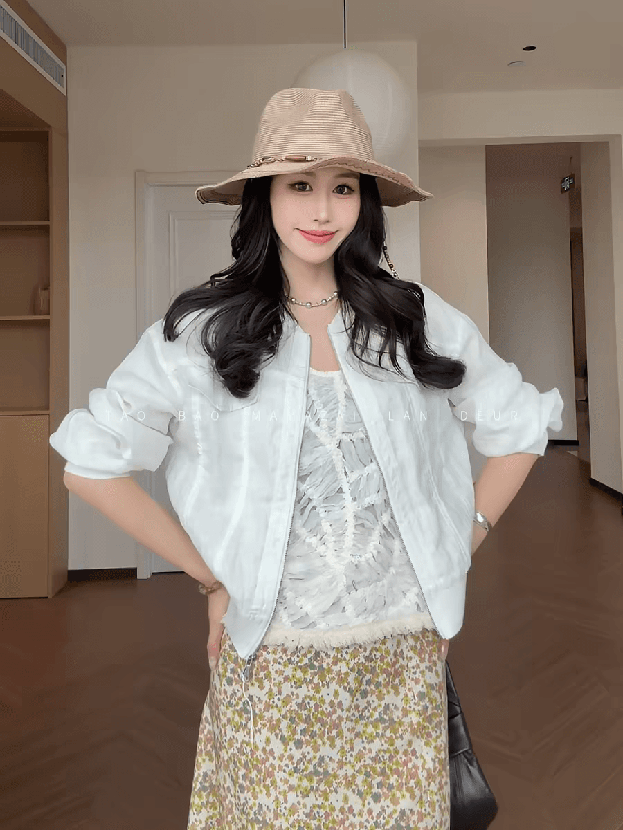 마 마 동물의 젊은 달 지붕 빔 디자인 센스 스탠드 칼라 재킷 여성 코트 다용도 짧은 맨위 이미지 2