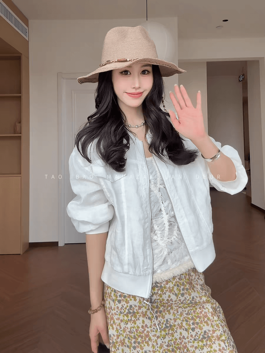 마 마 동물의 젊은 달 지붕 빔 디자인 센스 스탠드 칼라 재킷 여성 코트 다용도 짧은 맨위 상세 이미지 1