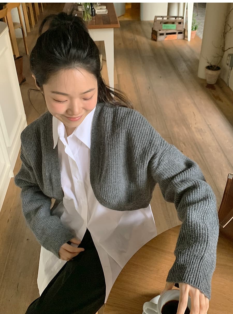 재고 있음 korea 프랑스식 Chic 디자인 센스 전체 측면 단추 허리 수축 디스플레이 커브 캐주얼 다용도 단색 셔츠 상세 이미지 13