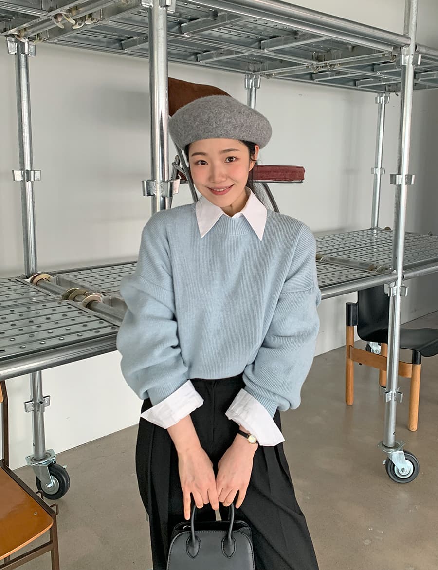재고 있음 korea 프랑스식 Chic 디자인 센스 전체 측면 단추 허리 수축 디스플레이 커브 캐주얼 다용도 단색 셔츠 상세 이미지 16