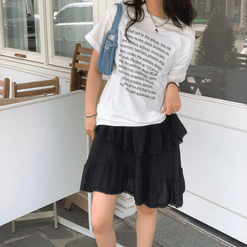 재고 있음 korea 달콤한 차가운 ins 보 주님 루즈핏 작은 심장 기계 배색 알파벳 프린트 남녀 편안함 반팔 티셔츠 이미지 5
