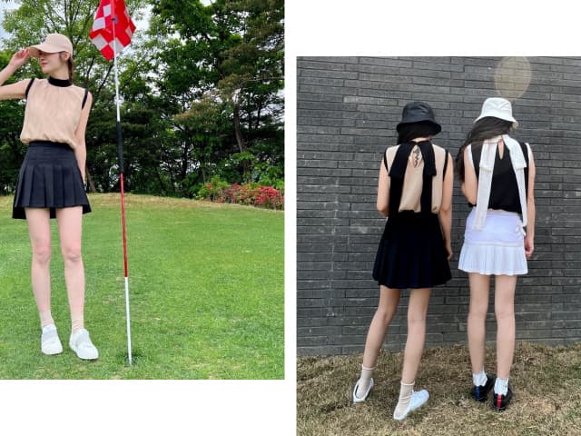 재고 있음 korea 절묘한 배색 똑똑한 뒤로 특대 사이즈 나비 매듭 리본 민소매 라운드 넥 조끼 섹션 맨위 상세 이미지 4