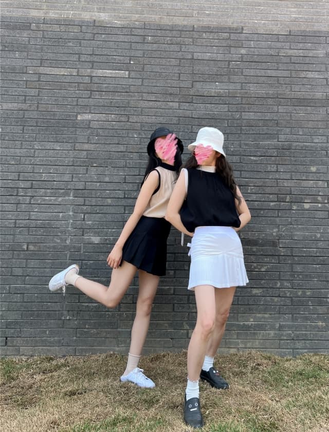 재고 있음 korea 절묘한 배색 똑똑한 뒤로 특대 사이즈 나비 매듭 리본 민소매 라운드 넥 조끼 섹션 맨위 상세 이미지 8