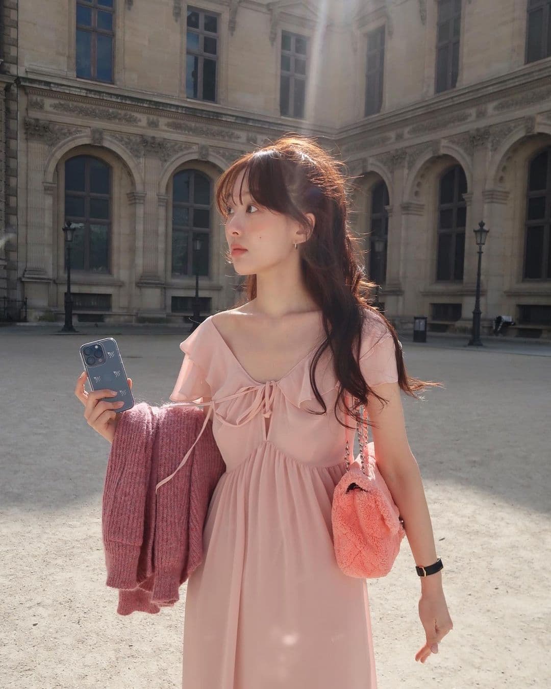 재고 있음 korea 첫사랑 하얀 달빛 분말 부드러운 프릴 연령 감소 작은 섹시함 순수한 욕망 바람 반팔 드레스 상세 이미지 1