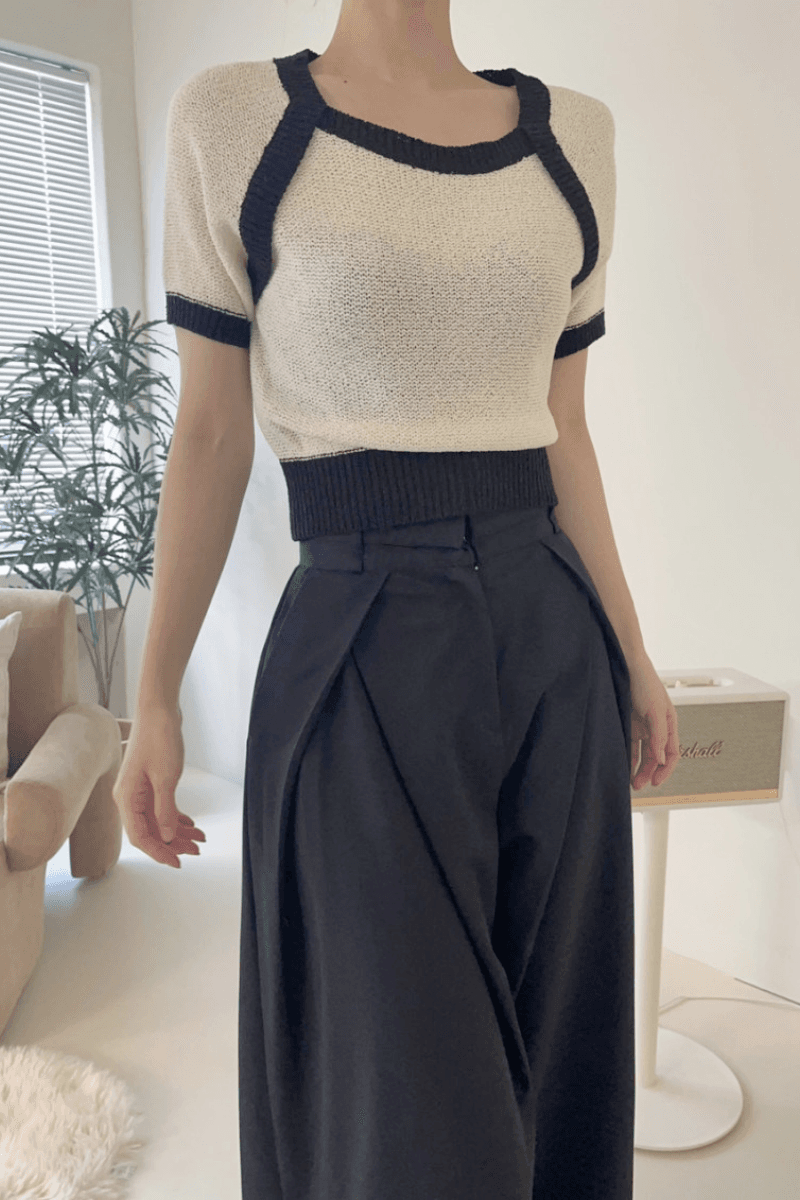 재고 있음 korea 작은 대중 디자인 센스 중복 3 차원 허리 루즈핏 슬림해 보이는 넓은 다리 도루 센스 하이웨이스트 정장 캐주얼 바지 이미지 4