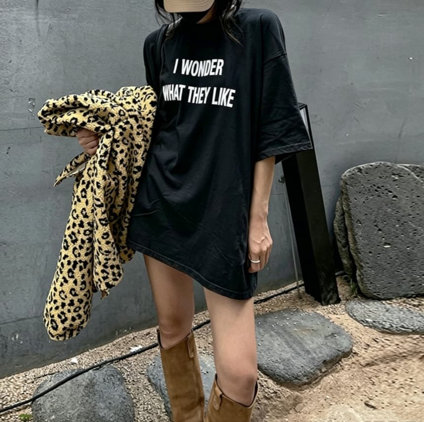 재고 있음 korea 달콤한 차가운 ins 보 주님 BF 바람 작은 심장 기계 배색 알파벳 프린트 이후 진자 편안함 반팔 티셔츠 상세 이미지 2