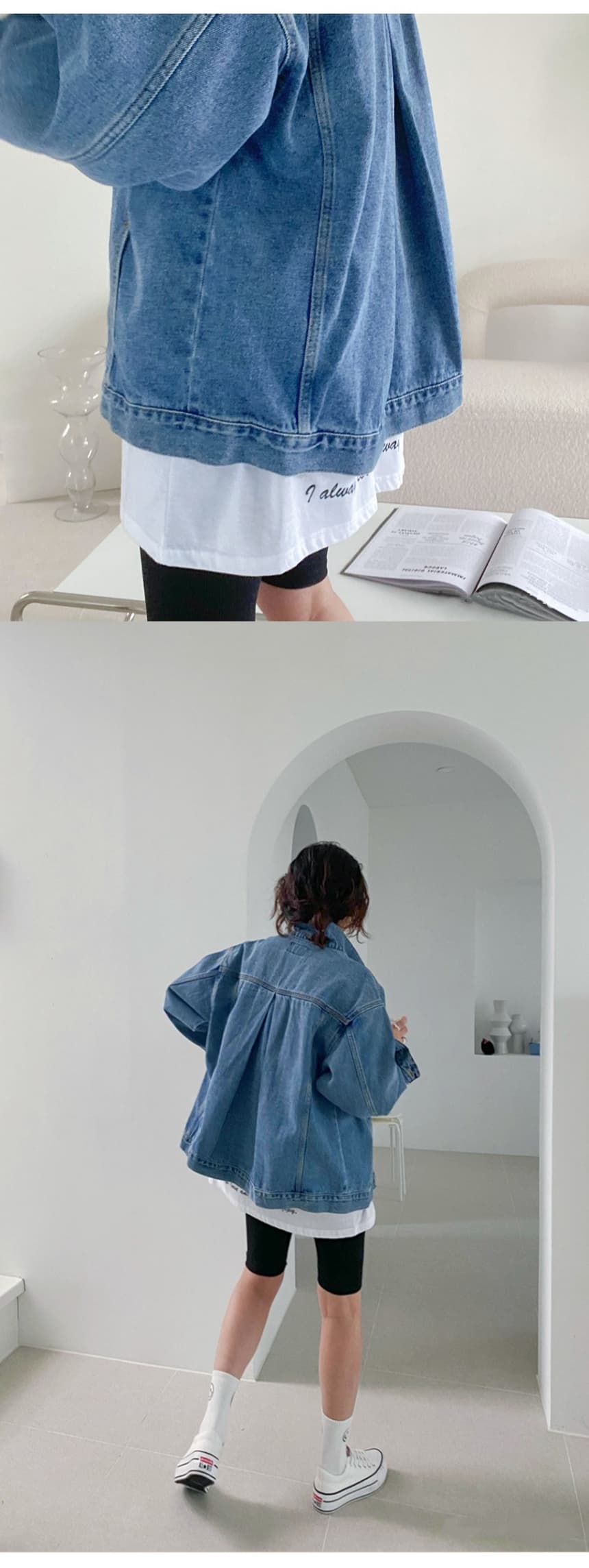 재고 있음 korea 달콤한 차가운 ins 보 주님 BF 바람 작은 심장 기계 배색 알파벳 프린트 이후 진자 편안함 반팔 티셔츠 상세 이미지 9