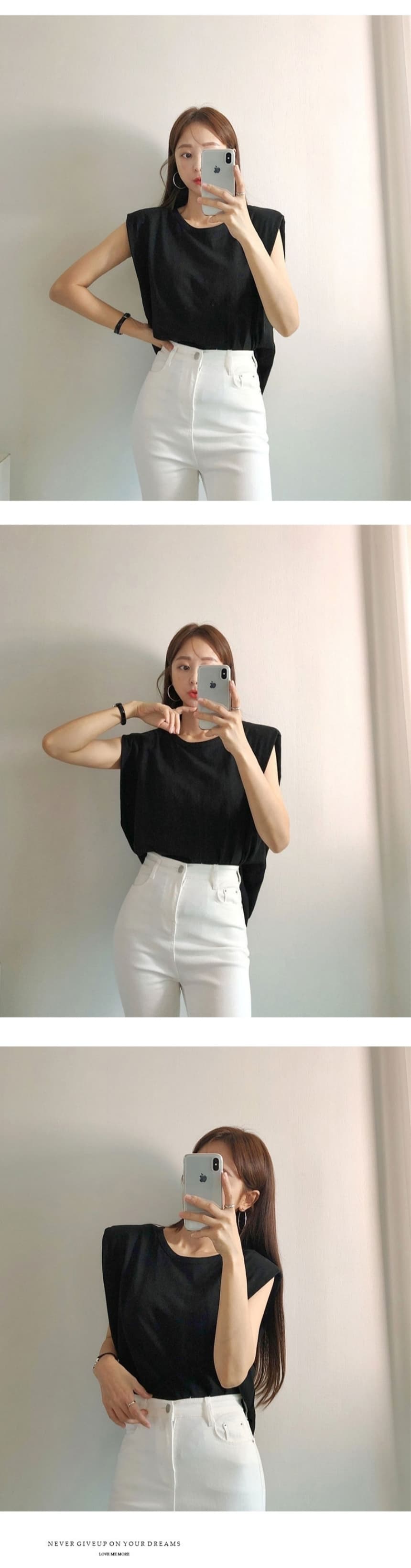 재고 있음 cherry 디자인 섹션 가스 필드 여성 주님 어깨 패드 고급 출퇴근 품격 다용도 순면 민소매 조끼 티셔츠 상세 이미지 1