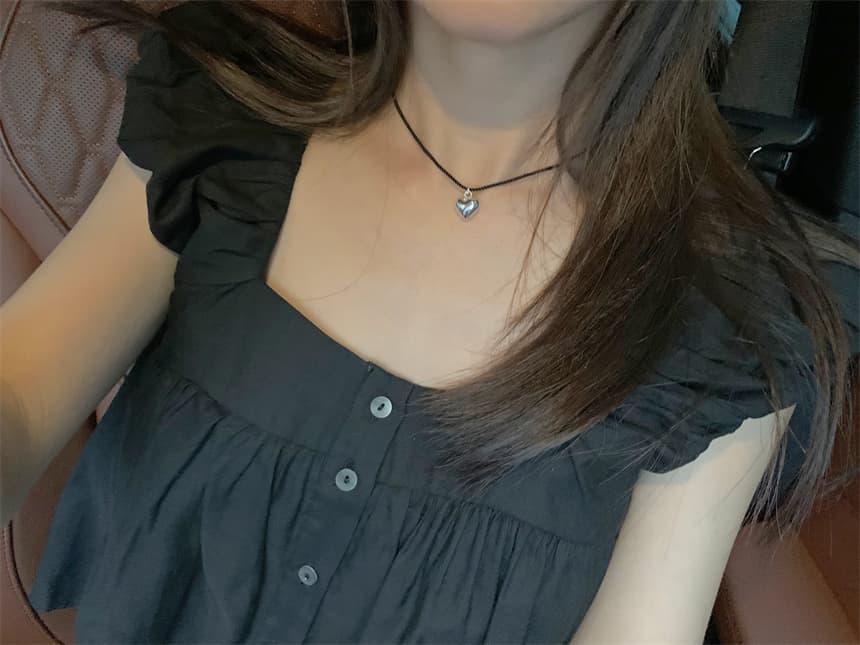 재고 있음 cherry 부드러운 멩 연령 감소 달콤함 구름 넓은 어깨 민소매 맨위 작은 청신 조끼 전후 둘 착용 상세 이미지 12