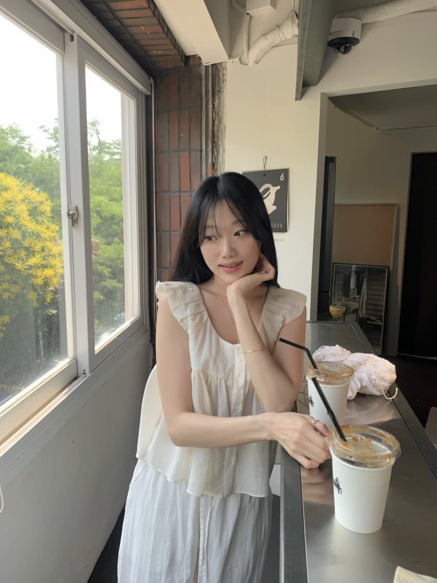 재고 있음 cherry 부드러운 멩 연령 감소 달콤함 구름 넓은 어깨 민소매 맨위 작은 청신 조끼 전후 둘 착용 상세 이미지 16