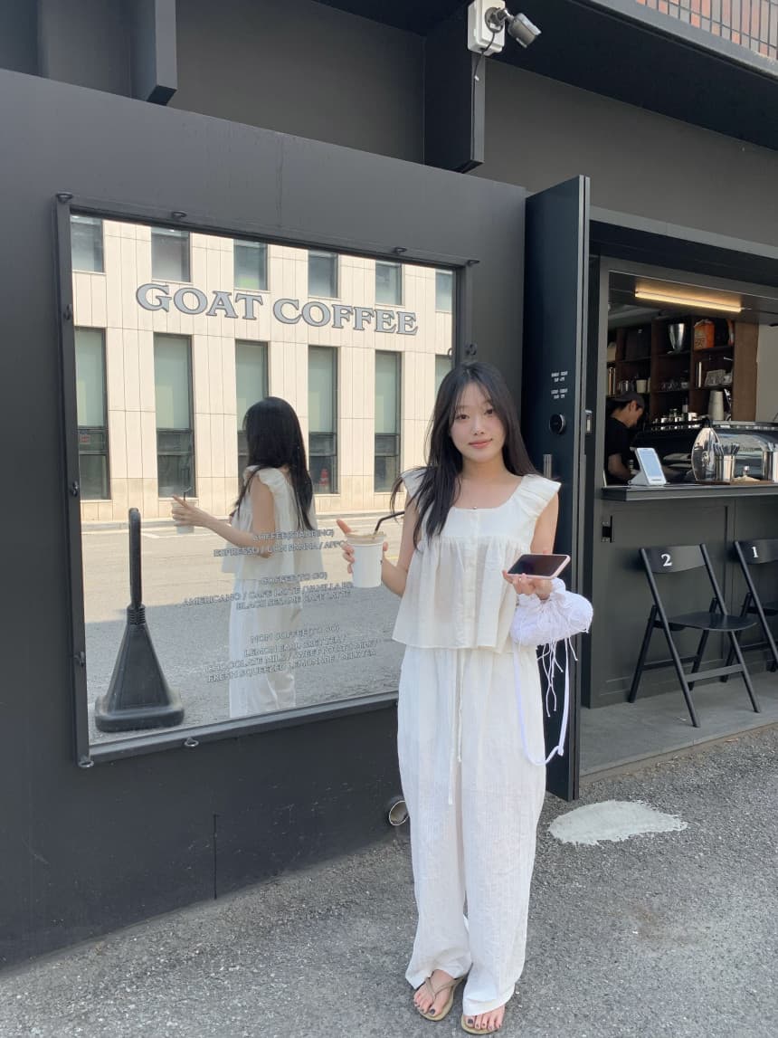 재고 있음 cherry 부드러운 멩 연령 감소 달콤함 구름 넓은 어깨 민소매 맨위 작은 청신 조끼 전후 둘 착용 상세 이미지 20