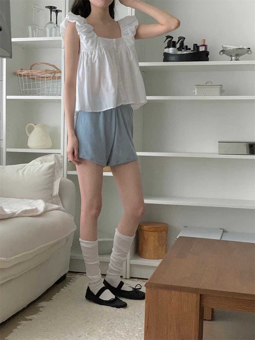 재고 있음 cherry 부드러운 멩 연령 감소 달콤함 구름 넓은 어깨 민소매 맨위 작은 청신 조끼 전후 둘 착용 상세 이미지 26