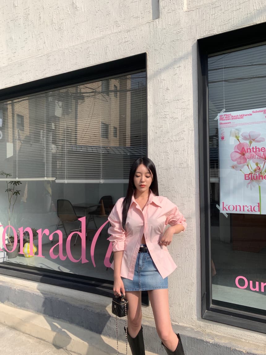 재고 있음 cherry 프랑스식 Chic 디자인 센스 전체 측면 단추 허리 수축 디스플레이 커브 캐주얼 다용도 긴팔 셔츠 상세 이미지 1