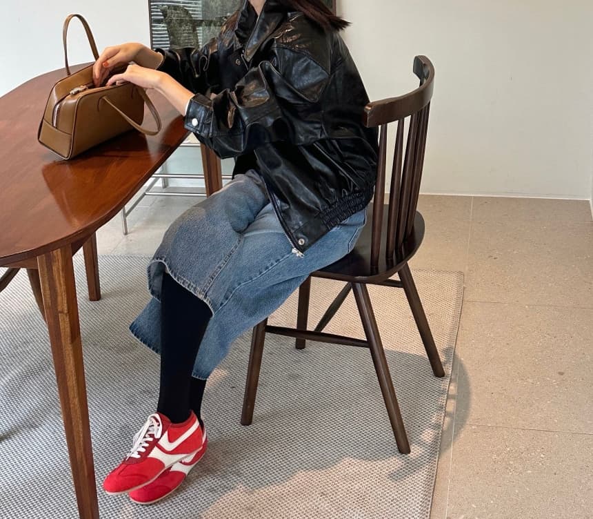 재고 있음 cherry 레트로 ins 폴로 칼라 중성 캐주얼 가방 삽입 오토바이 재킷 pu 가죽 재킷 다용도 여성 코트 상세 이미지 15