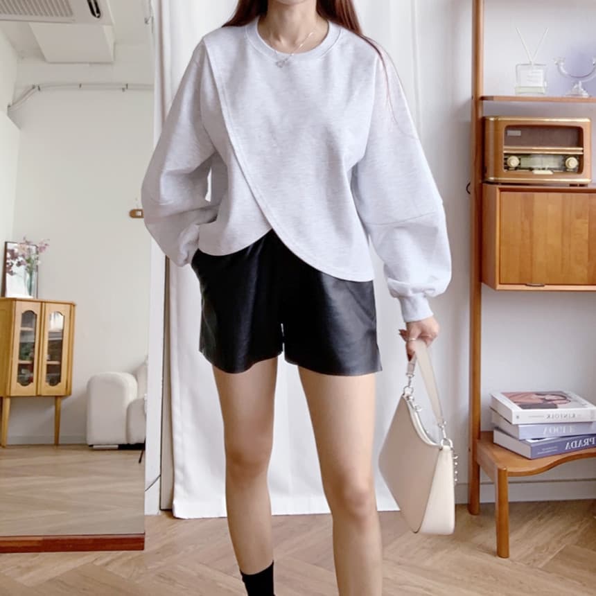 재고 있음 cherry 아메리칸 캠퍼스 패션 불규칙 중복 디자인 센스 의류 동적 캐주얼 긴팔 후드티 상세 이미지 1
