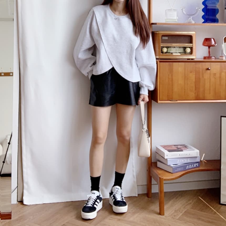 재고 있음 cherry 아메리칸 캠퍼스 패션 불규칙 중복 디자인 센스 의류 동적 캐주얼 긴팔 후드티 상세 이미지 13