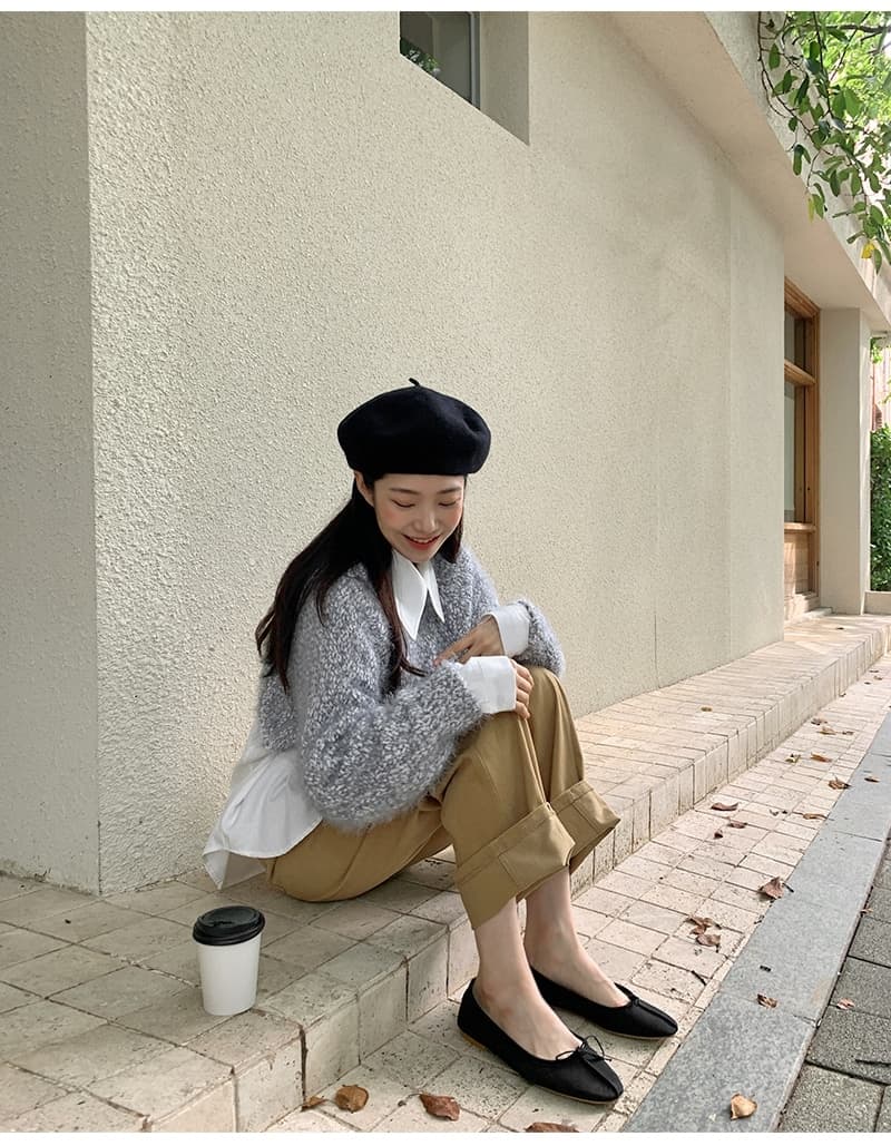 재고 있음 cherry 한 부서 디자인 센스 포인터 포인터 폴로 칼라 허리 수축 핀치 버클 다용도 스택 착용 캐주얼 긴팔 셔츠 맨위 상세 이미지 13