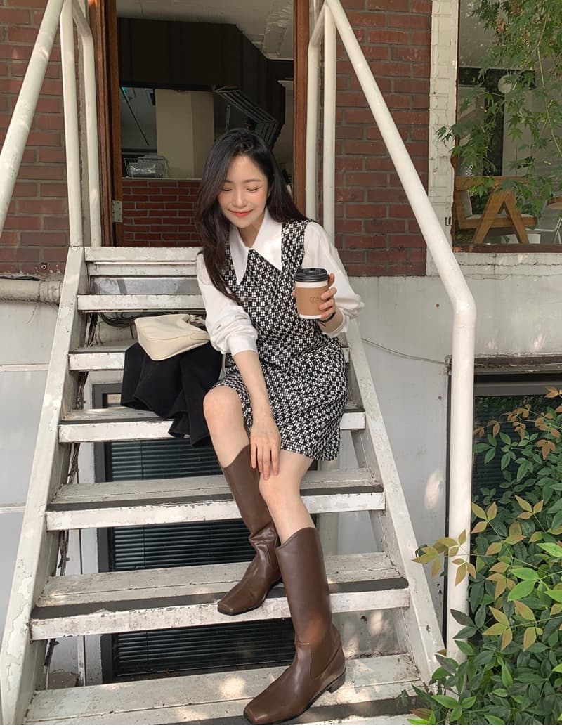 재고 있음 cherry 한 부서 디자인 센스 포인터 포인터 폴로 칼라 허리 수축 핀치 버클 다용도 스택 착용 캐주얼 긴팔 셔츠 맨위 상세 이미지 14