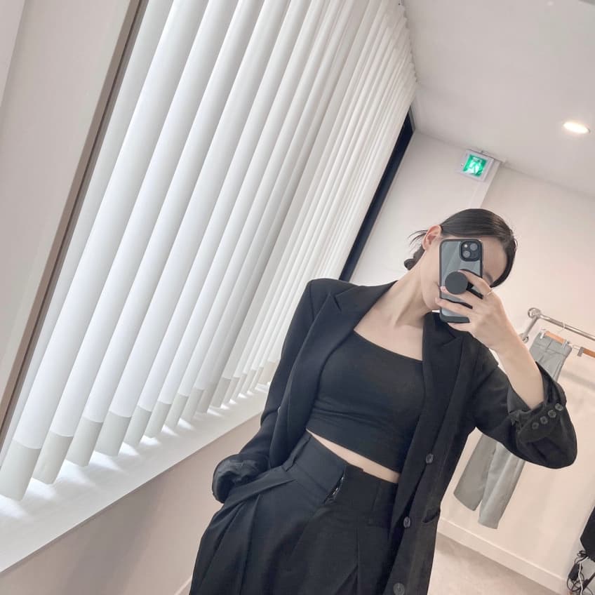 재고 있음 cherry 작은 대중 디자인 센스 중복 3 차원 허리 슬림해 보이는 넓은 다리 도루 센스 하이웨이스트 슬랙스 캐주얼 긴 바지 상세 이미지 37