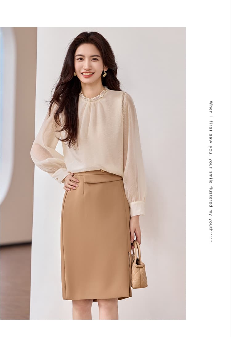 실사 프랑스식 고급 센스 품격 쉬폰 톱 여성 2026 가을 의상 새로운 긴팔 Chic 셔츠 상세 이미지 6