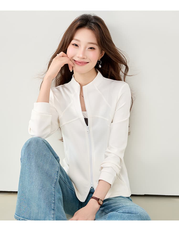 실사 9130 미니멀리즘 운동 캐주얼 2026 가을 의상 새로운 고유 한 슈퍼 잘 생긴 더블 지퍼 몸매 가꾸기 슬림해 보이는 맨위 상세 이미지 10