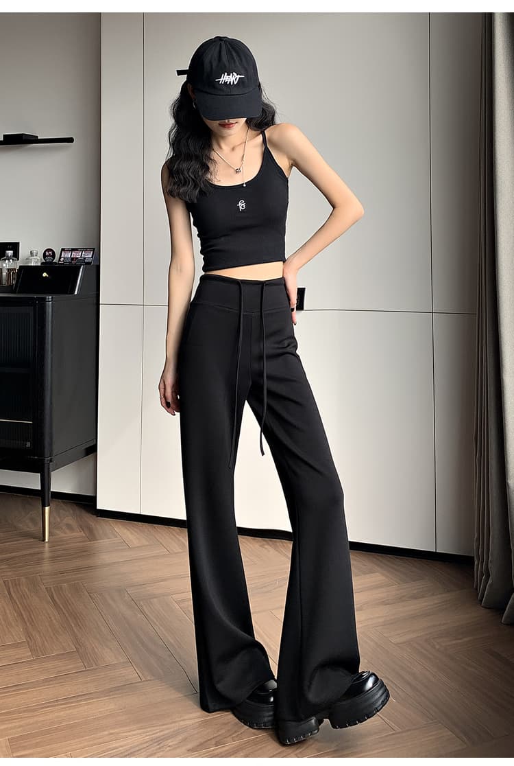 어두운 회색 부츠컷 운동 바지 여성 2025 새로운 봄 여름 찹쌀 나팔 스트레이트 바지 슬림해 보이는 요가 바지 웨이 바지 상세 이미지 28