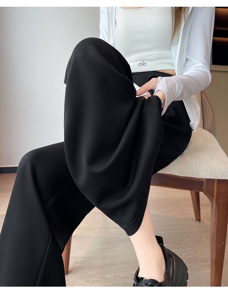 실사 부츠컷 운동 바지 여성 2026 봄 가을 하이웨이스트 넓은 다리 나팔 바지 캐주얼 스트레이트 바닥 청소 바지 요가 웨이 바지 상세 이미지 40