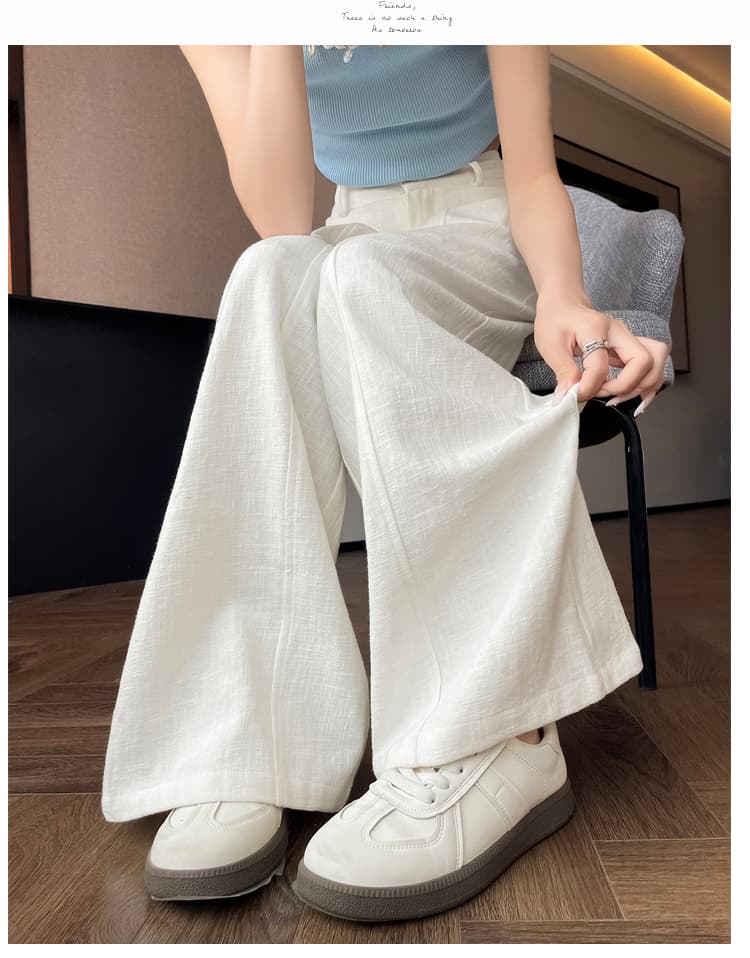 실사 얼음 실크 모통이 칼 바지 여성 여름 2026 새로운 루즈핏 도루 센스 해군 차가운 센스 스트레이트 정장 와이드 레그 팬츠 상세 이미지 35