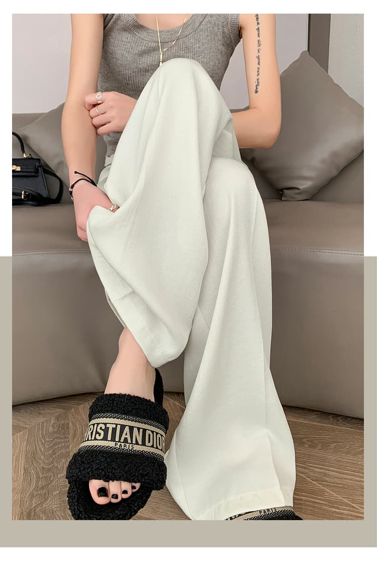 실사 얼음 실크 면 린넨 스트랩 정장 와이드 레깅스 바지 여름 하이웨이스트 슬림해 보이는 캐주얼 바닥 청소 스트레이트 야마모토 바지 상세 이미지 39