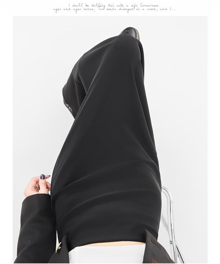 실사 레이스 조각 검정색 정장 반신 스커트 여성 가을 새로운 하이웨이스트 슬림해 보이는 중간 길이 A라인 스커트 우산 치마 상세 이미지 26