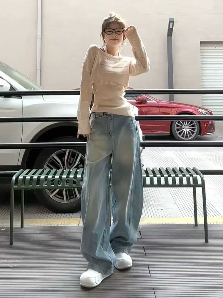 한 부서 chic 이른 가을 착용 가져 가라. 투피스 세트 몸매 가꾸기 행침 목 조끼 세트 니트 스웨터 홀로우 아웃 스웨터 Chic 맨위 상세 이미지 3