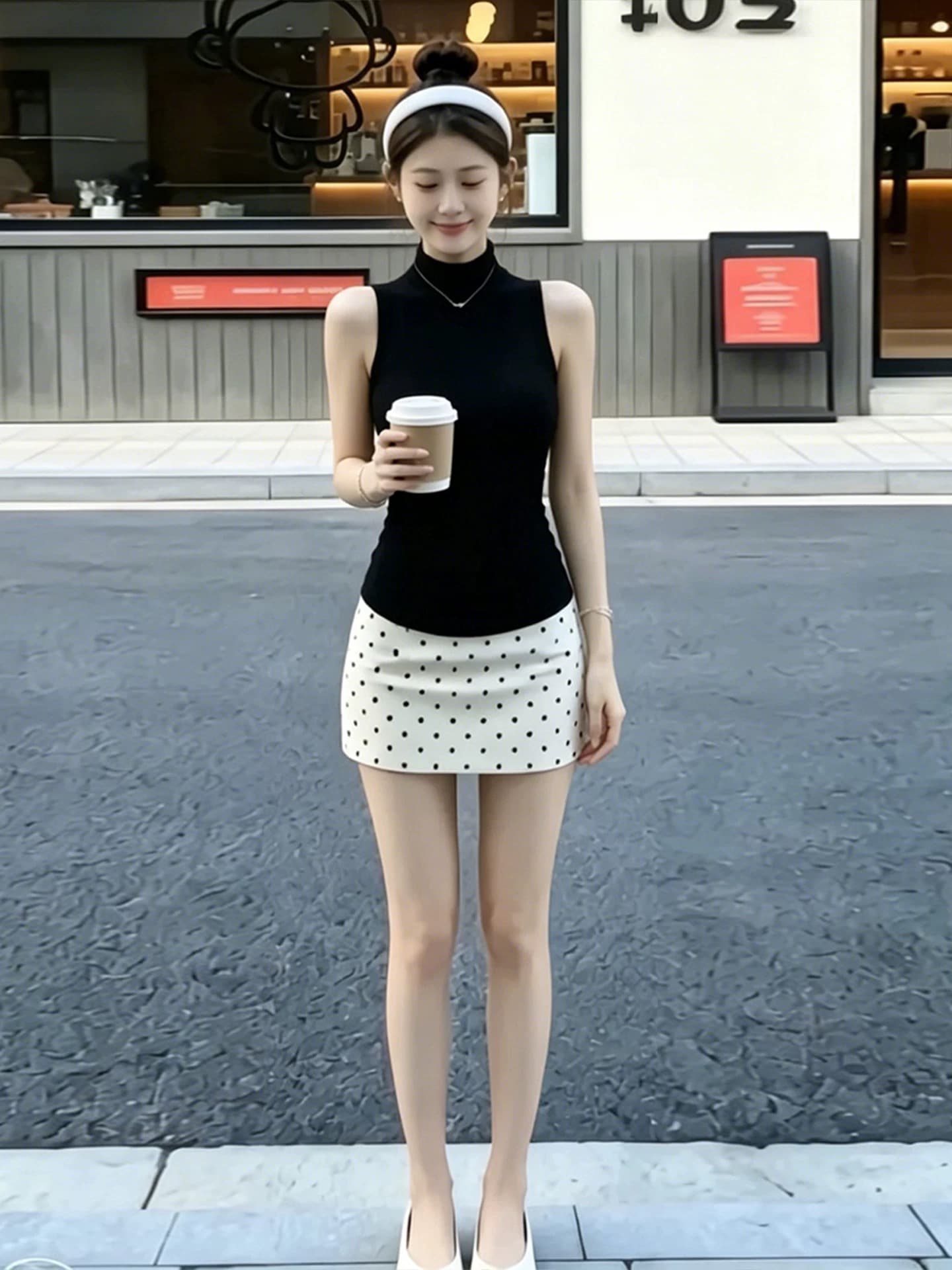 프랑스식 품격 검정색 터틀넥 몸매 가꾸기 슬림해 보이는 민소매 티셔츠 여성 2026 새로운 여름 아름다운 서리가 내린 첨부 된 의류 상세 이미지 1