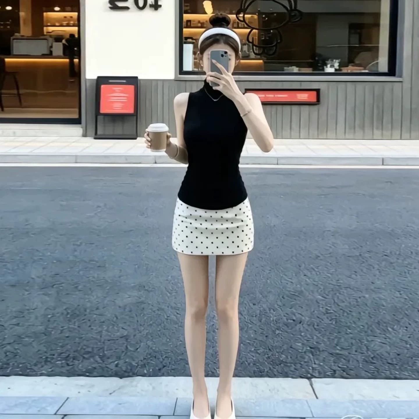 프랑스식 품격 검정색 터틀넥 몸매 가꾸기 슬림해 보이는 민소매 티셔츠 여성 2026 새로운 여름 아름다운 서리가 내린 첨부 된 의류 상세 이미지 2