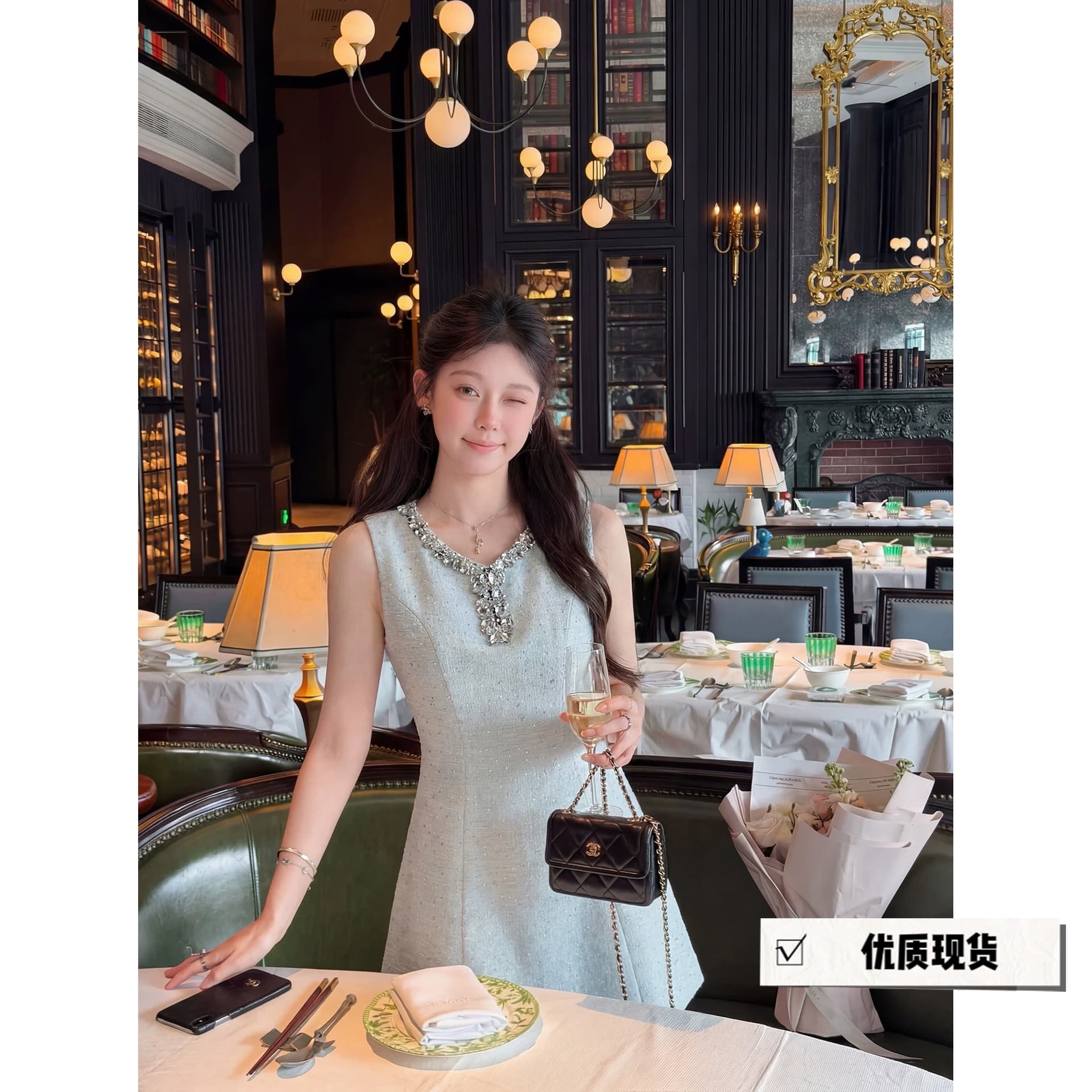 물고기 토끼 ~ 중 토끼 아름다운 아니요 명중 섹션 작은 샤넬 스타일 민소매 여성 드레스 2026 여름 새로운 아름다운 치마