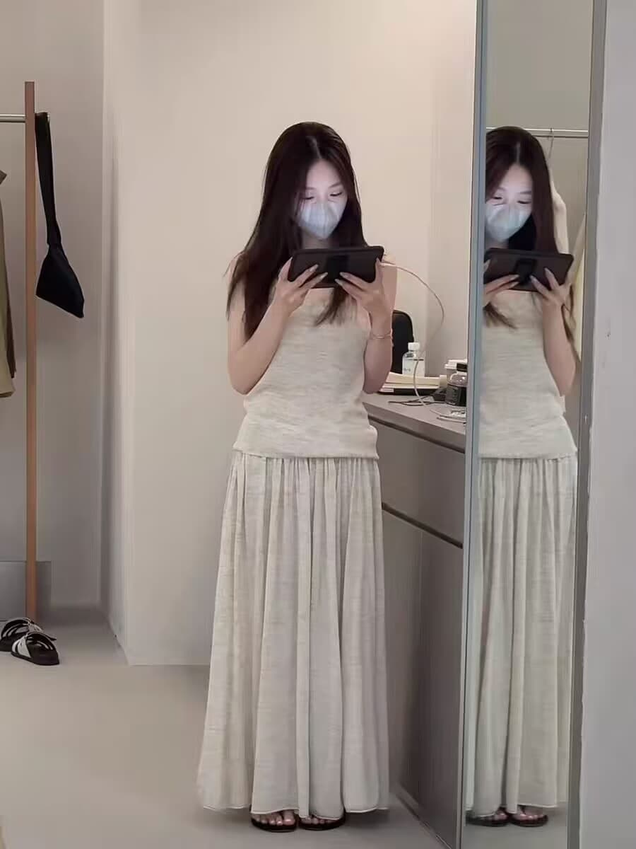 아마 조끼 치마 세트 한 부서 슬림해 보이는 품격 26 새로운 상세 이미지 3