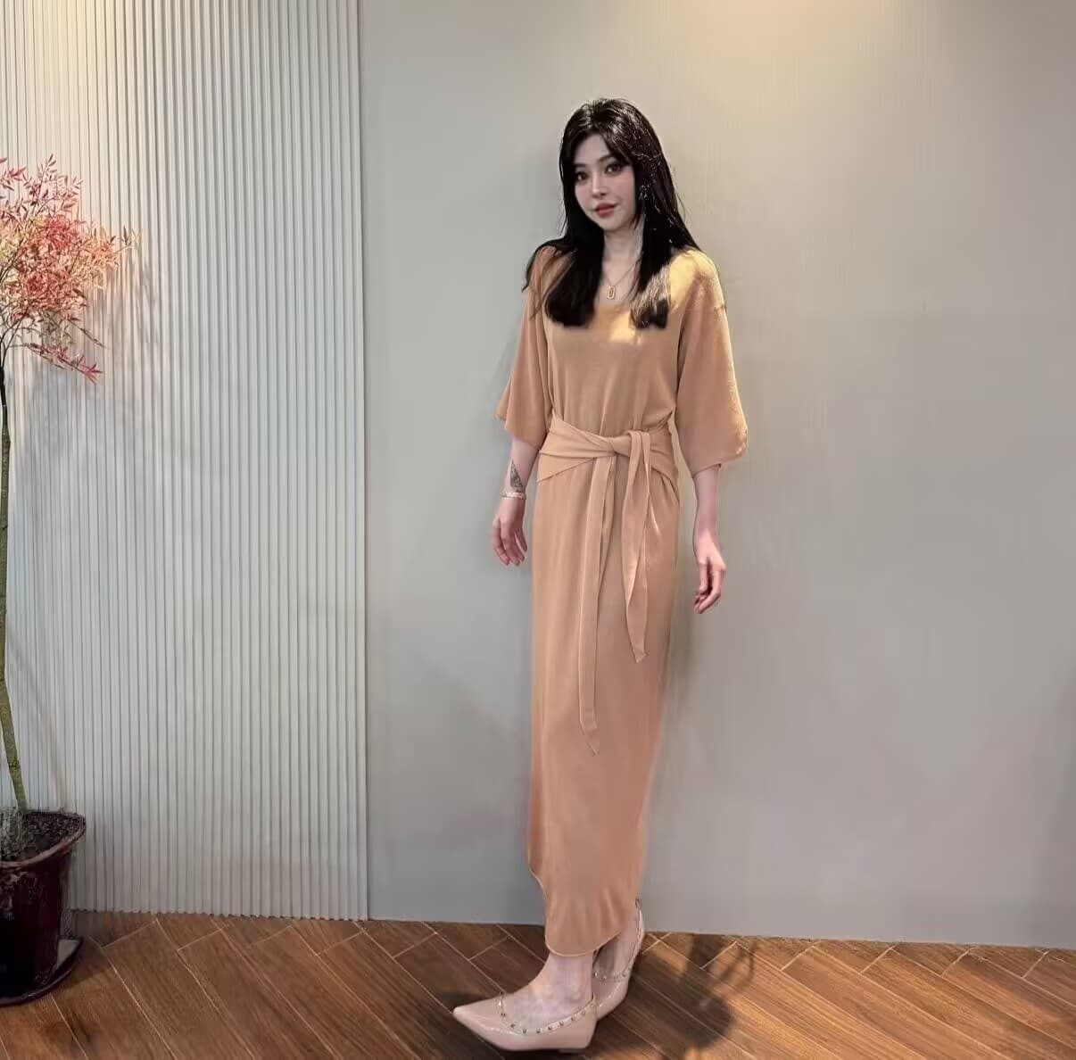 프랑스식 부드러운 편안함 스트랩 디자인 패션 드레스 허리 인감 숄